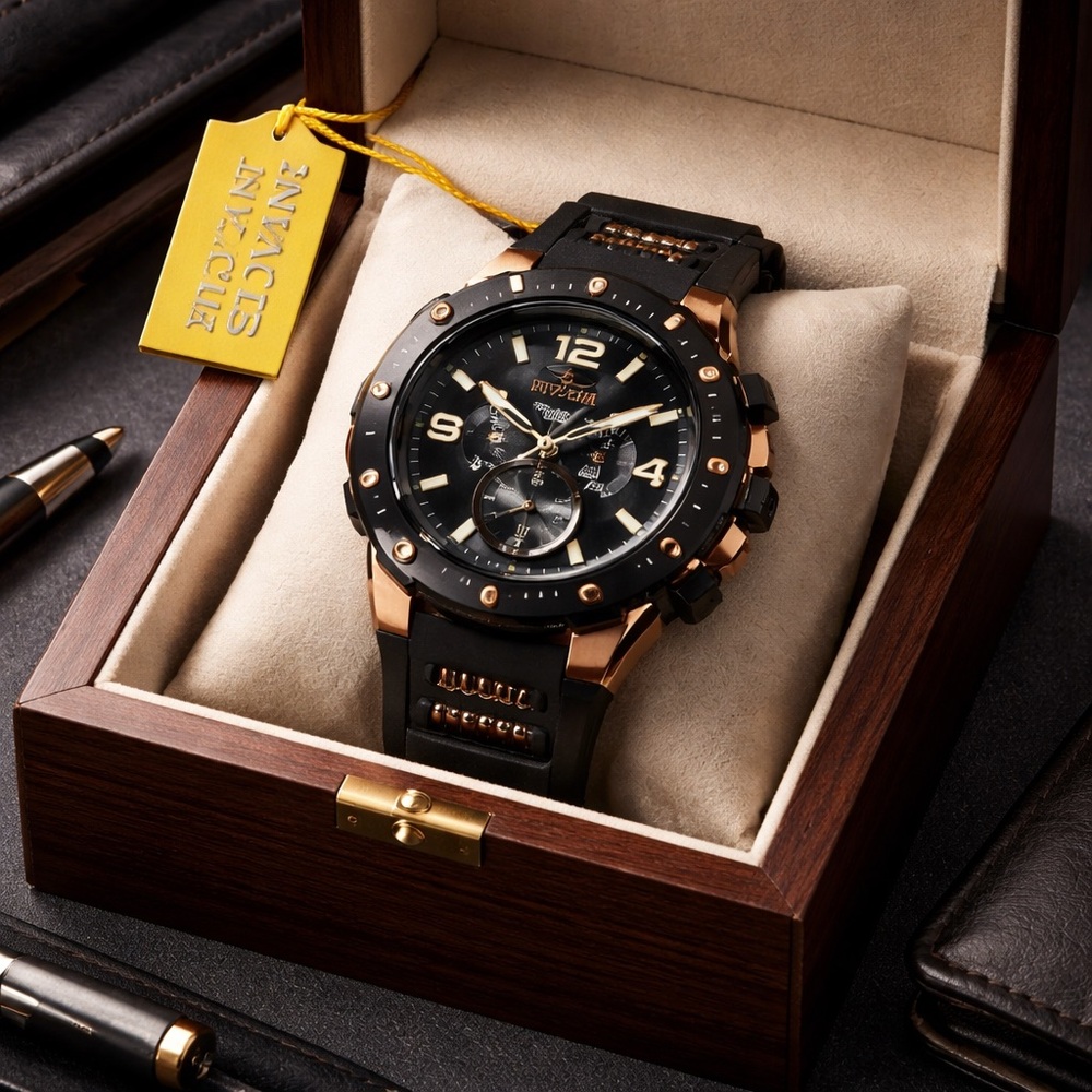 Brand New Invicta Men’s Black and Bronze Chronograph Watch hot 🔥🔥🔥sale